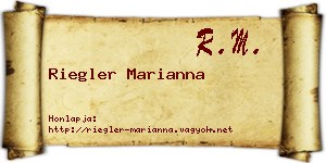 Riegler Marianna névjegykártya